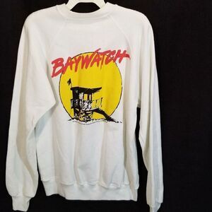 Vintage 90s Crewneck Sweatshirt Baywatch Pamela Anderson XL White
